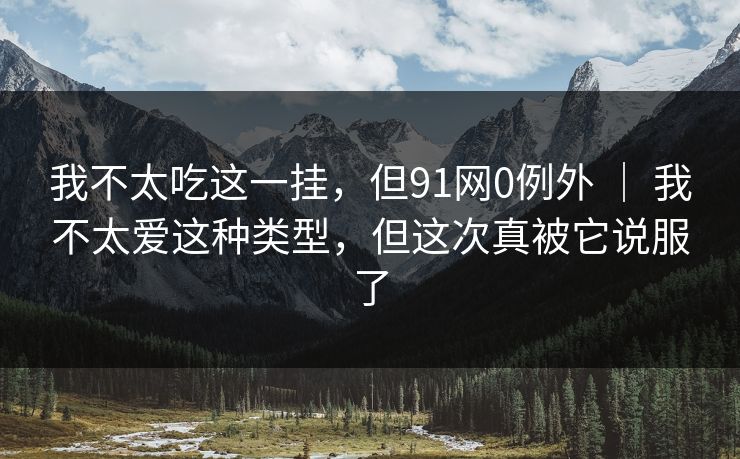 我不太吃这一挂，但91网0例外 ｜ 我不太爱这种类型，但这次真被它说服了