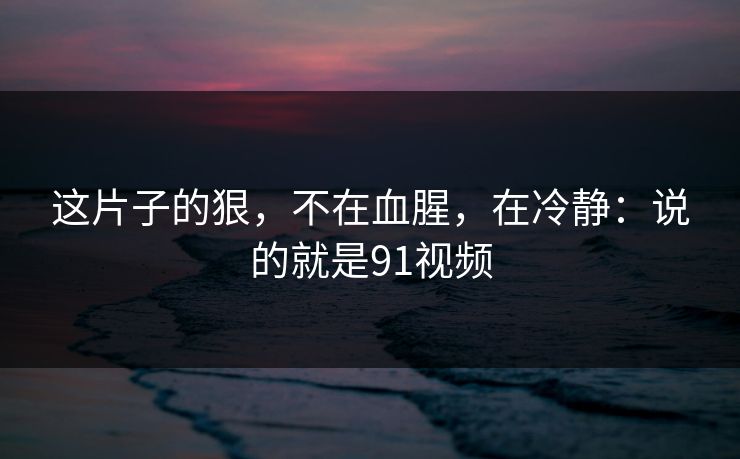 这片子的狠，不在血腥，在冷静：说的就是91视频