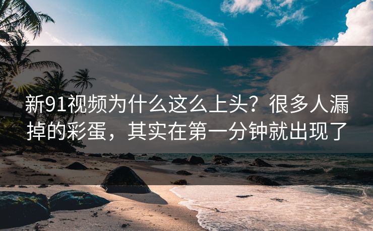 新91视频为什么这么上头？很多人漏掉的彩蛋，其实在第一分钟就出现了