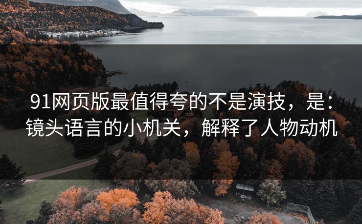 91网页版最值得夸的不是演技，是：镜头语言的小机关，解释了人物动机